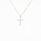 14K Rose Gold Classic Diamond Cross