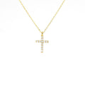 14K Yellow Gold Classic Diamond Cross