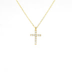 14K Yellow Gold Classic Diamond Cross