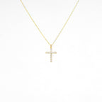 14K Yellow Gold Classic Diamond Cross