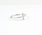 gold and diamond cross ring