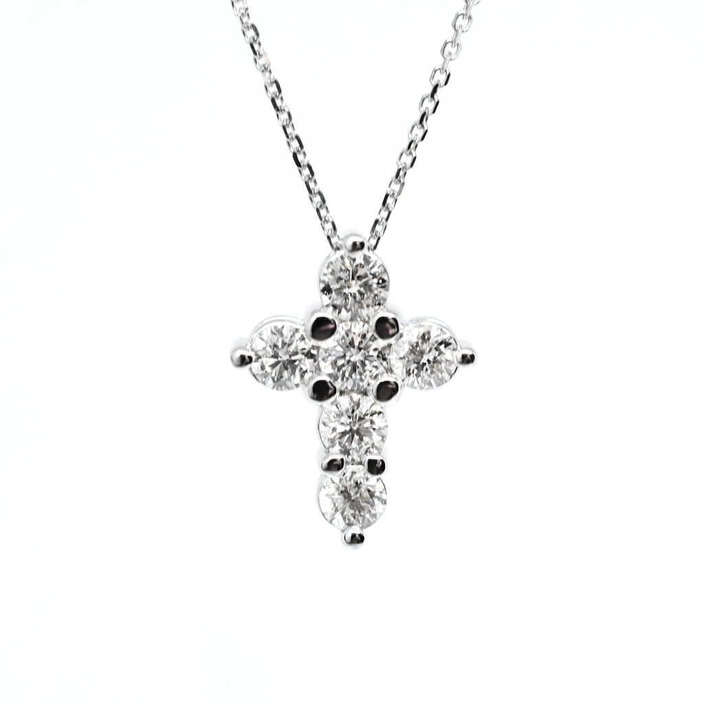 14k 1.4ct Diamond Cross Necklace