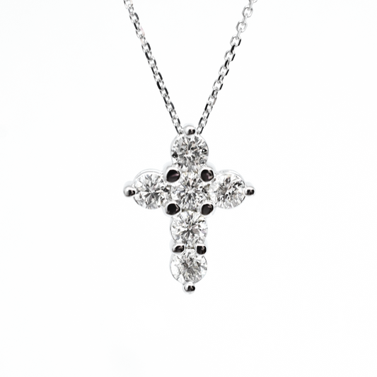 14k 1.4ct Diamond Cross Necklace
