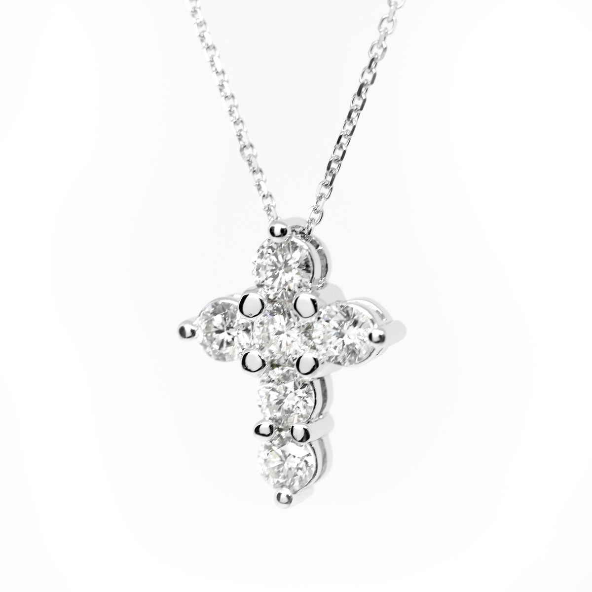 14k 1.4ct Diamond Cross Necklace