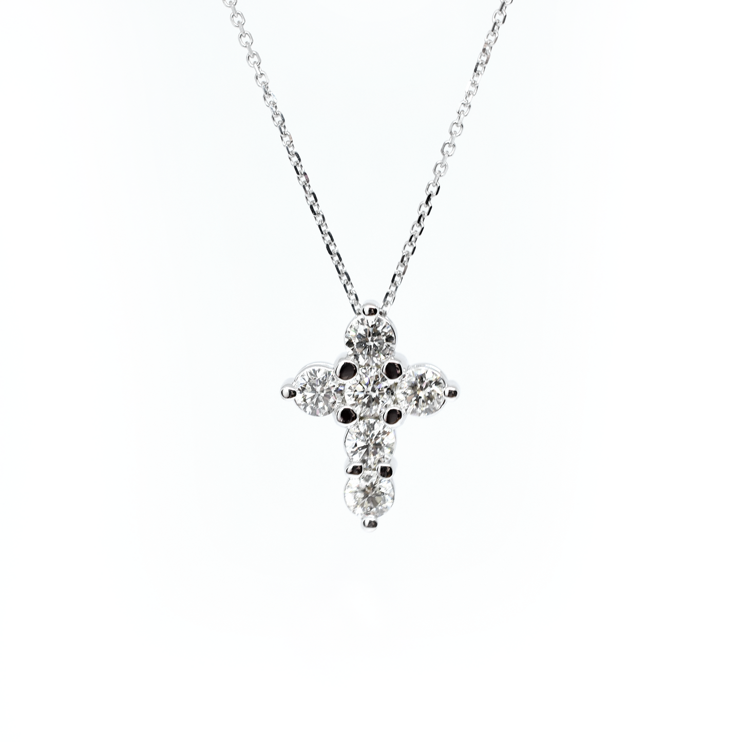 14k 1.4ct Diamond Cross Necklace