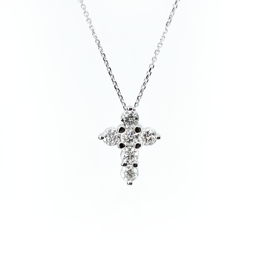 14k 1.4ct Diamond Cross Necklace