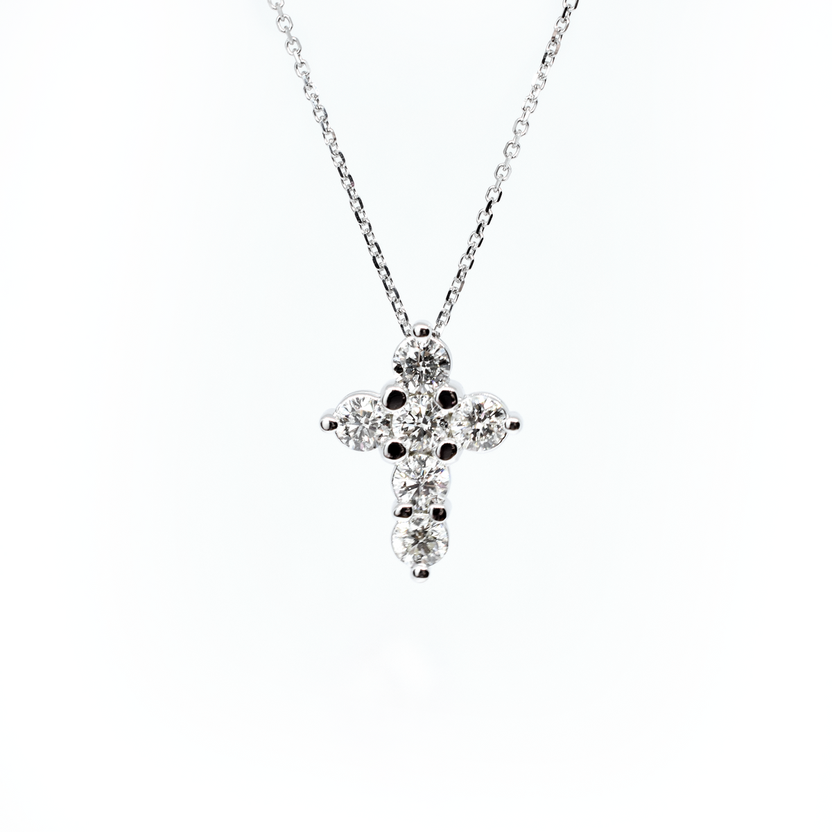 14k 1.4ct Diamond Cross Necklace