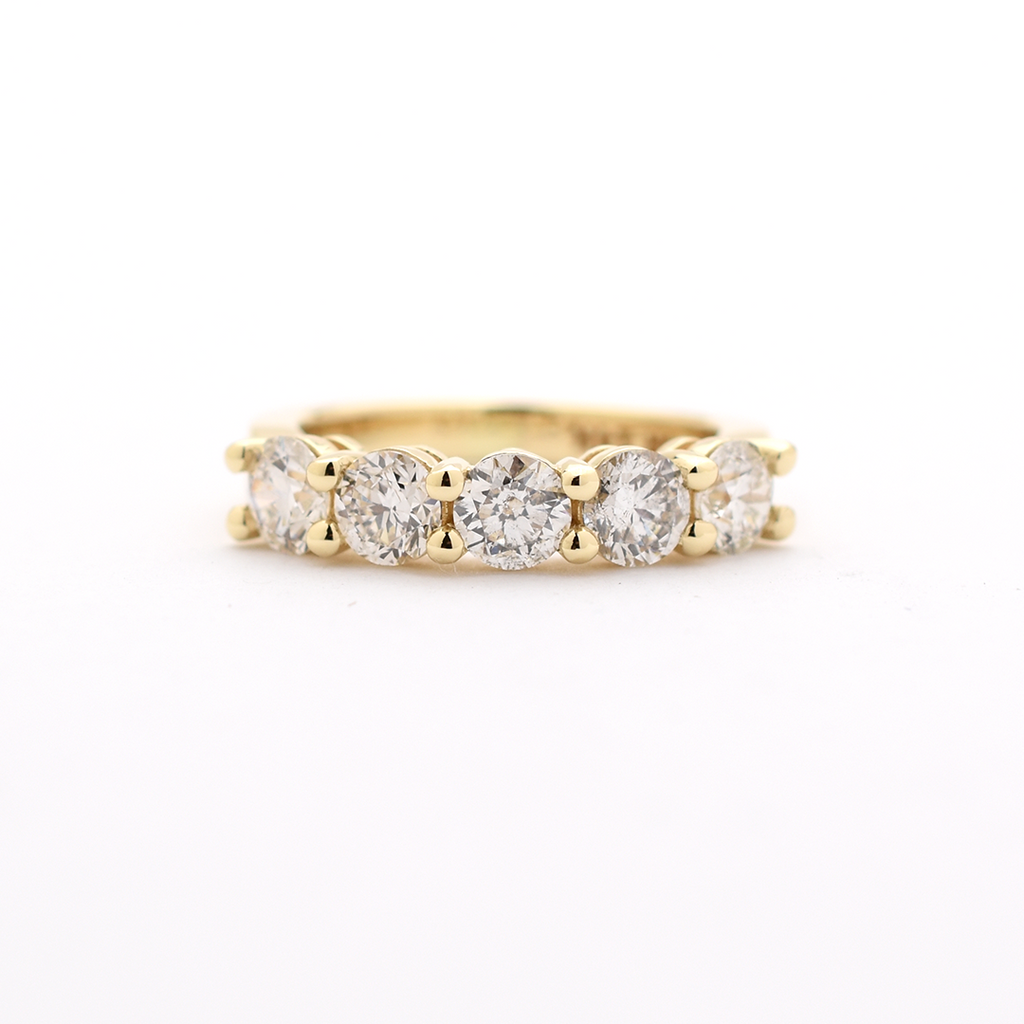 14k 5 Diamond Wedding Band