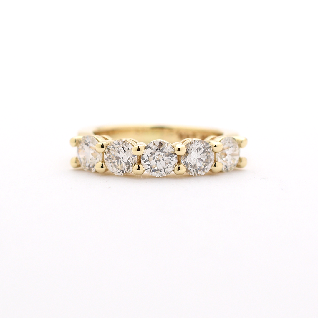14k 5 Diamond Wedding Band
