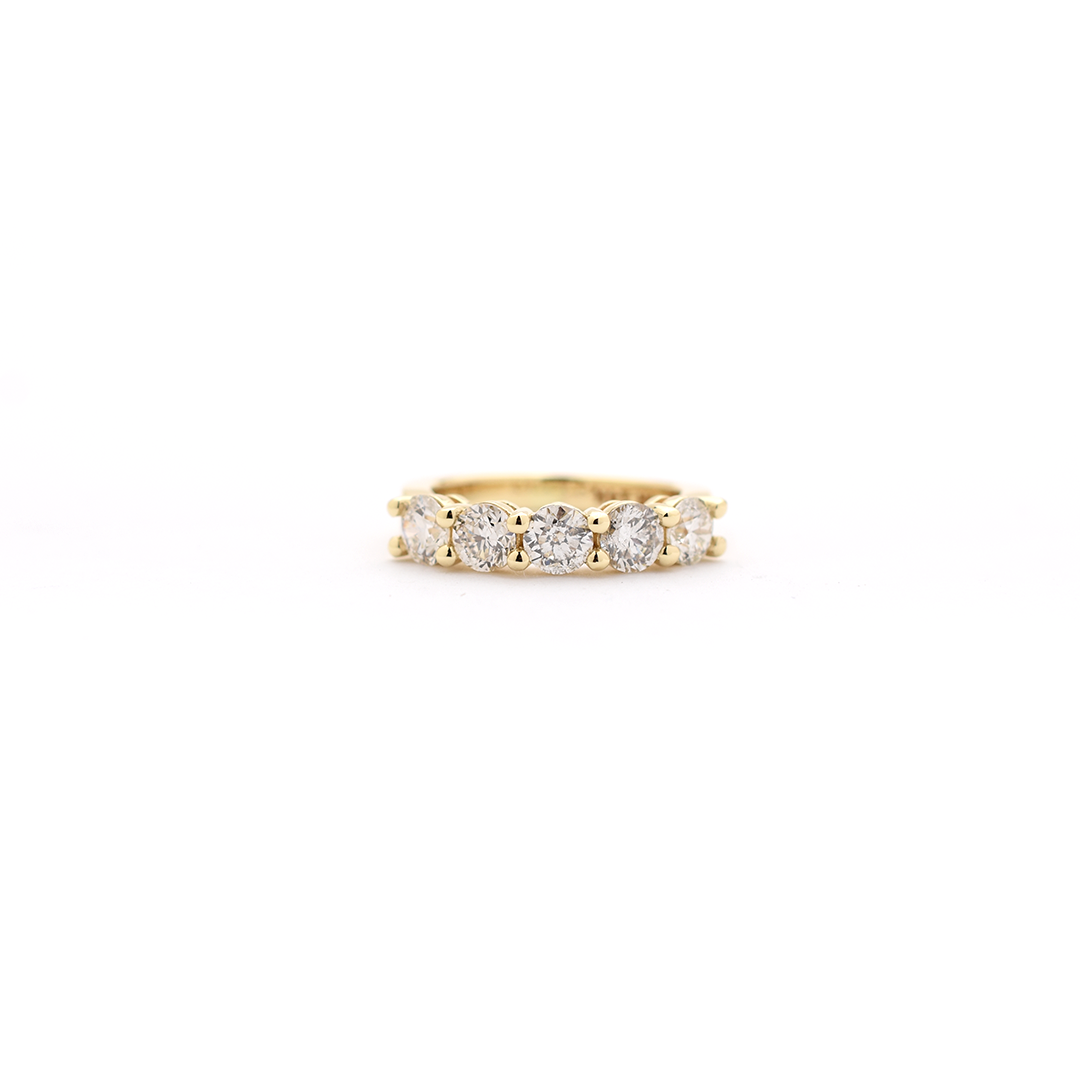 14k 5 Diamond Wedding Band