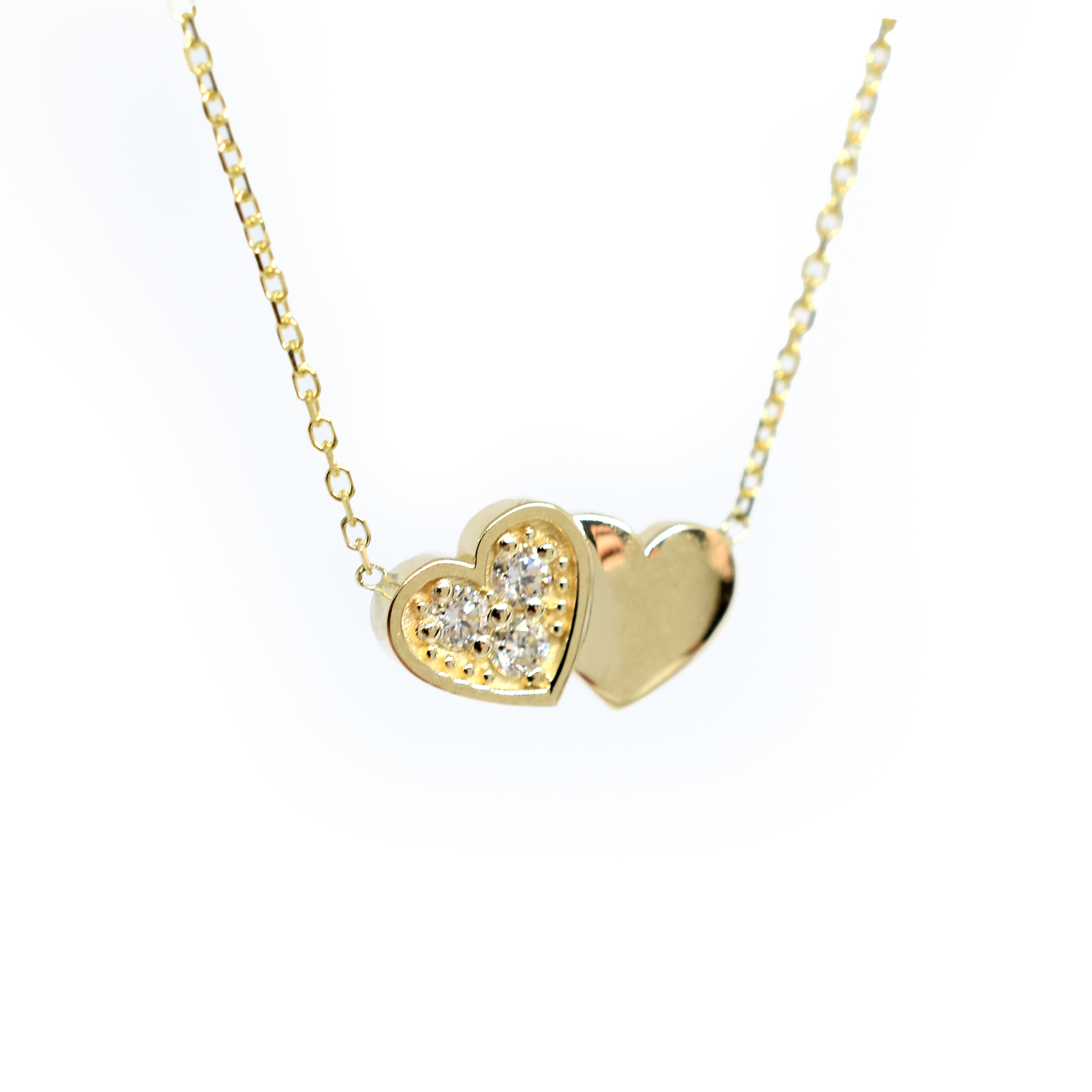 double heart necklace