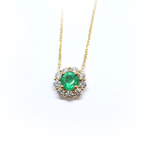 14k Emerald Diamond Necklace