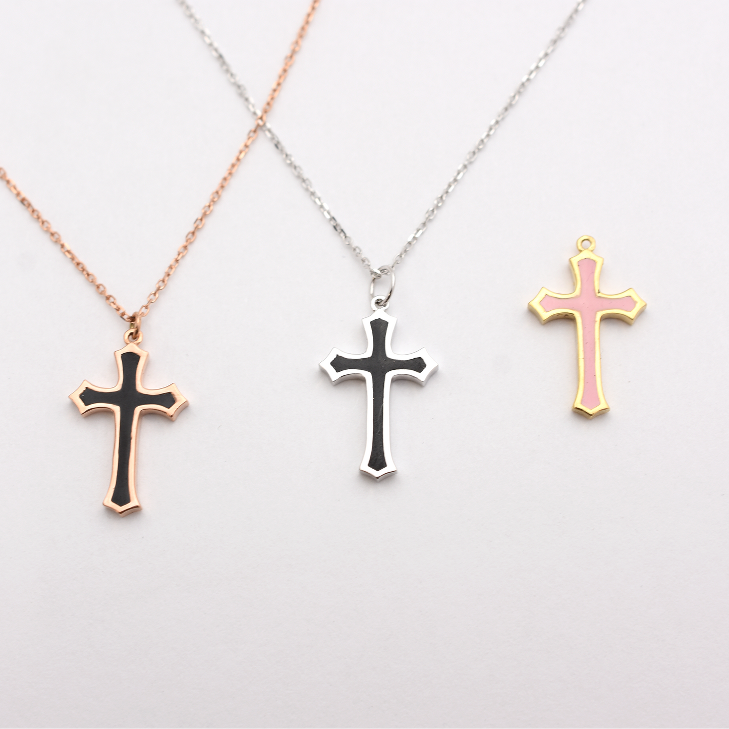 14k Enamel Orthodox Cross