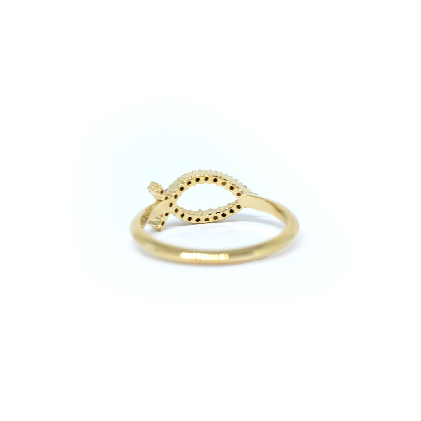 14K Gold Diamond Ichthys Fish Ring
