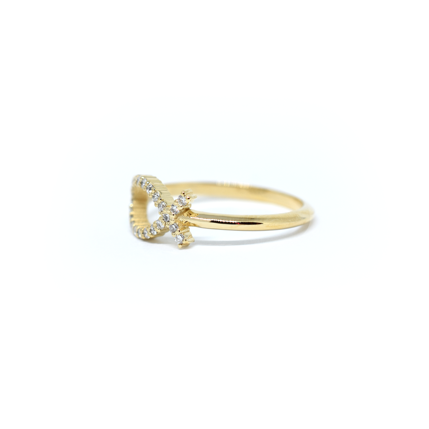 14K Gold Diamond Ichthys Fish Ring