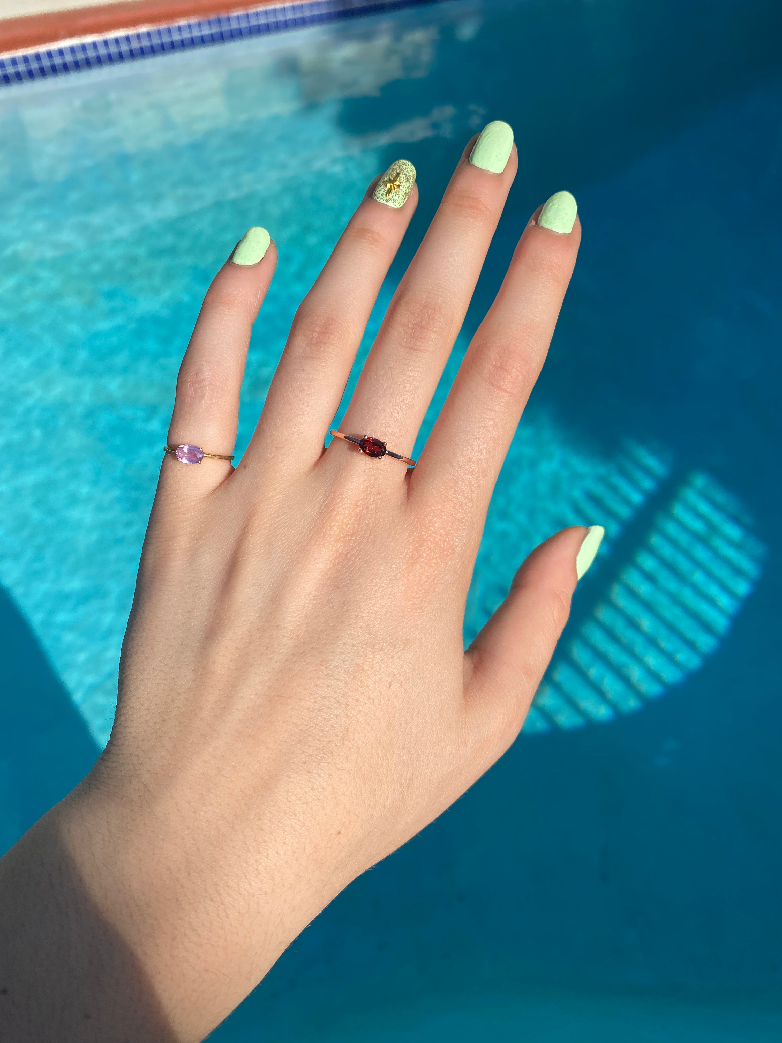 14K Gold Garnet Ring