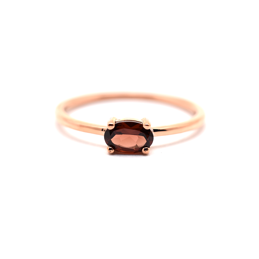 14K Gold Garnet Ring