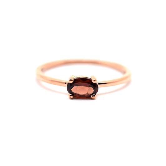14K Gold Garnet Ring