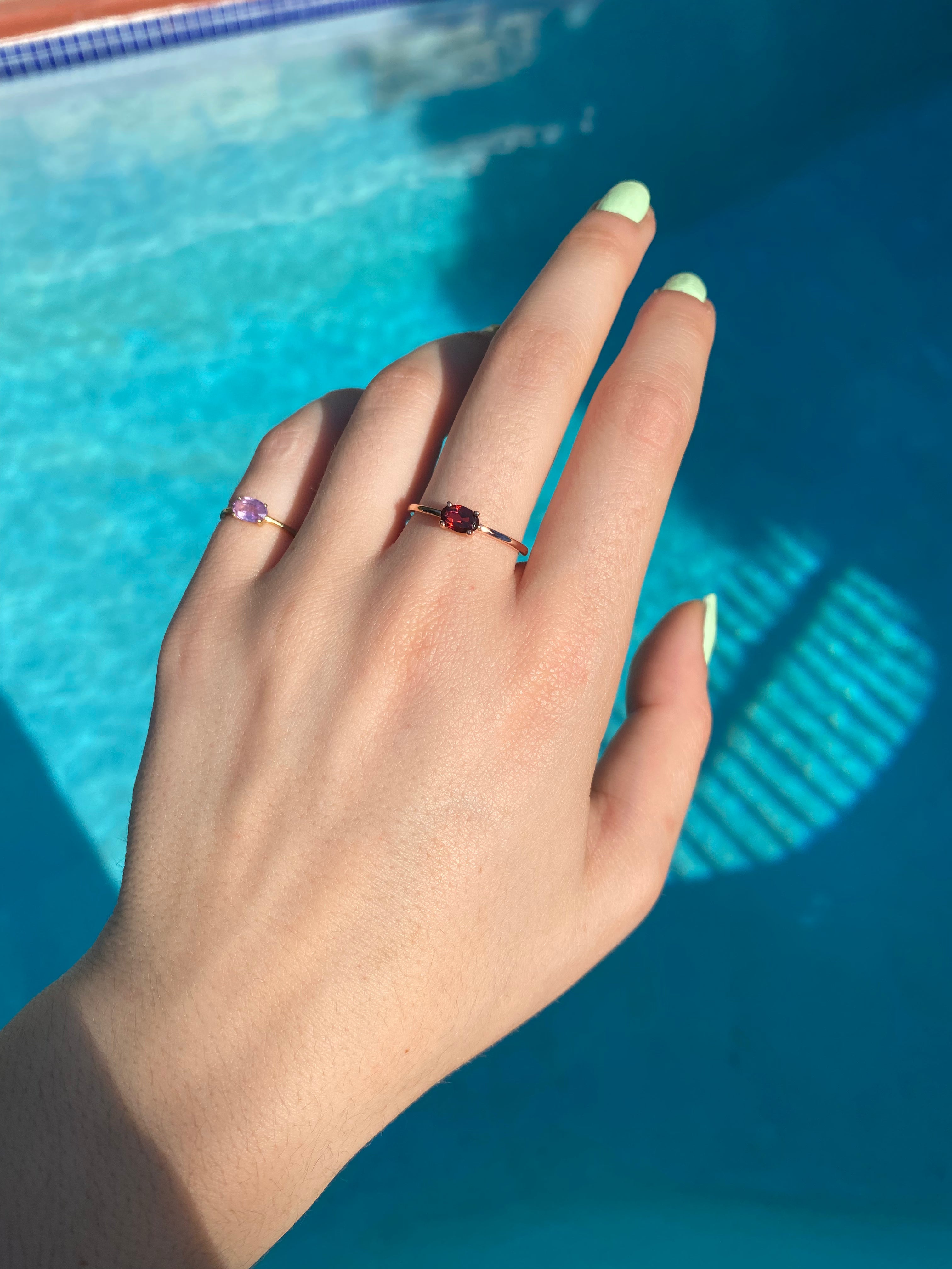 14K Gold Garnet Ring