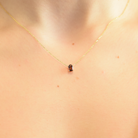 Garnet Oval Necklace