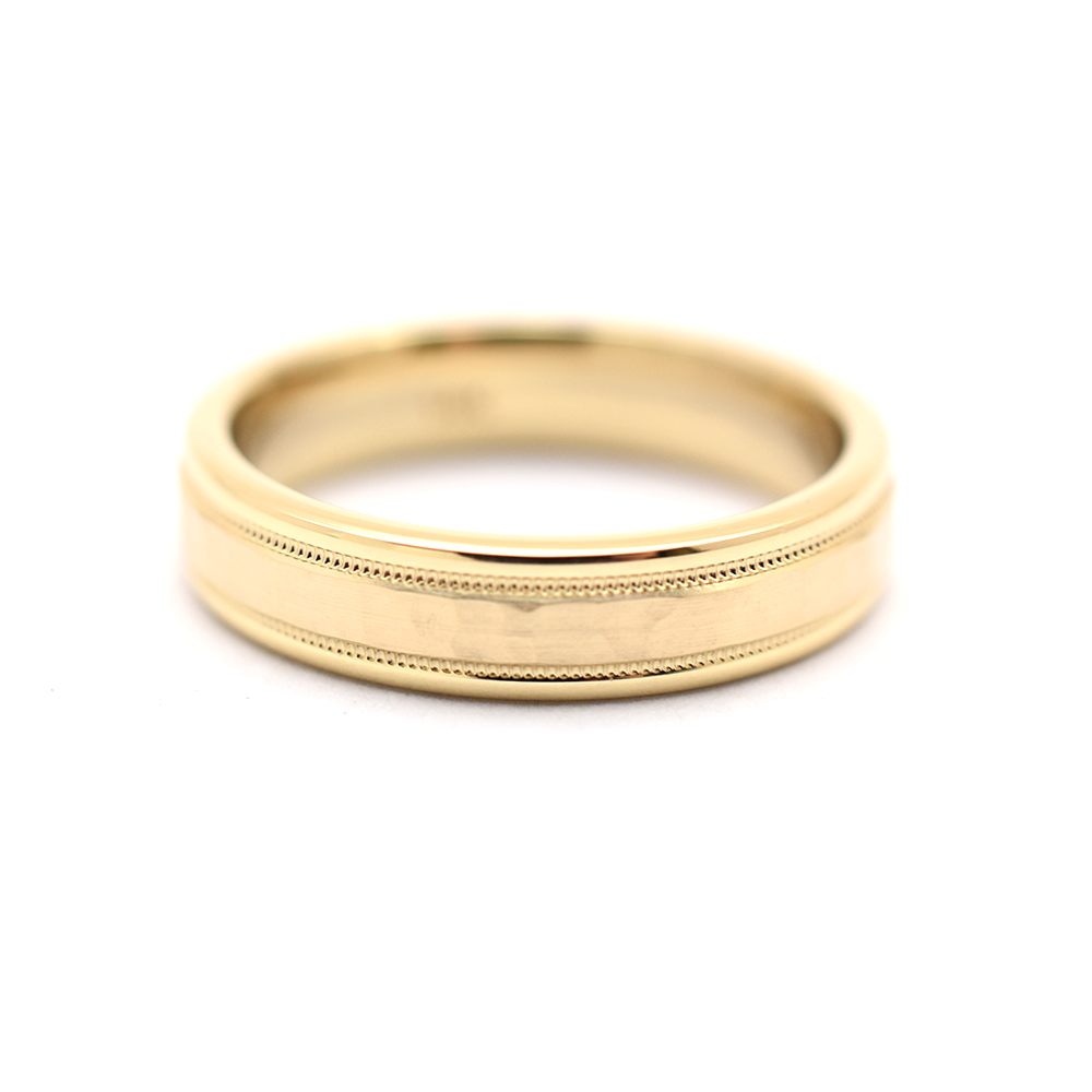 14k Hammer Finish Ladies Wedding Band