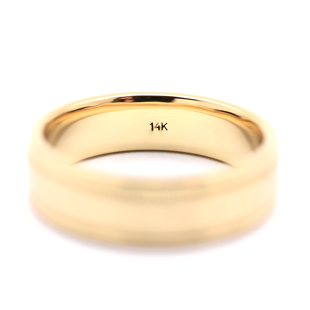 14k Hammer Finish Men's Wedding Band