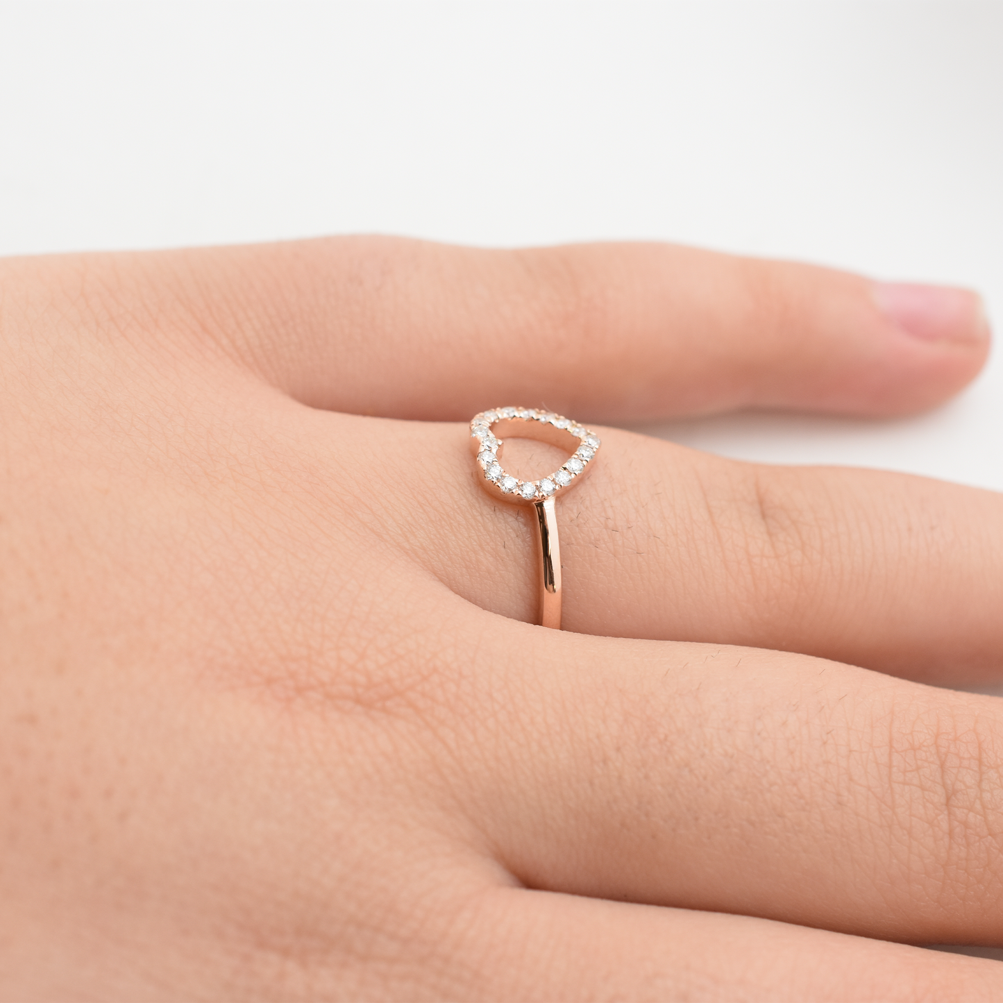 14k Yellow Gold Diamond Heart Ring