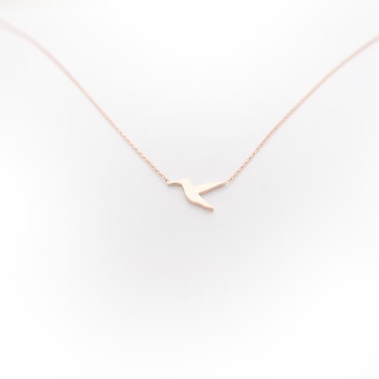14k Diamond Humming Bird Necklace