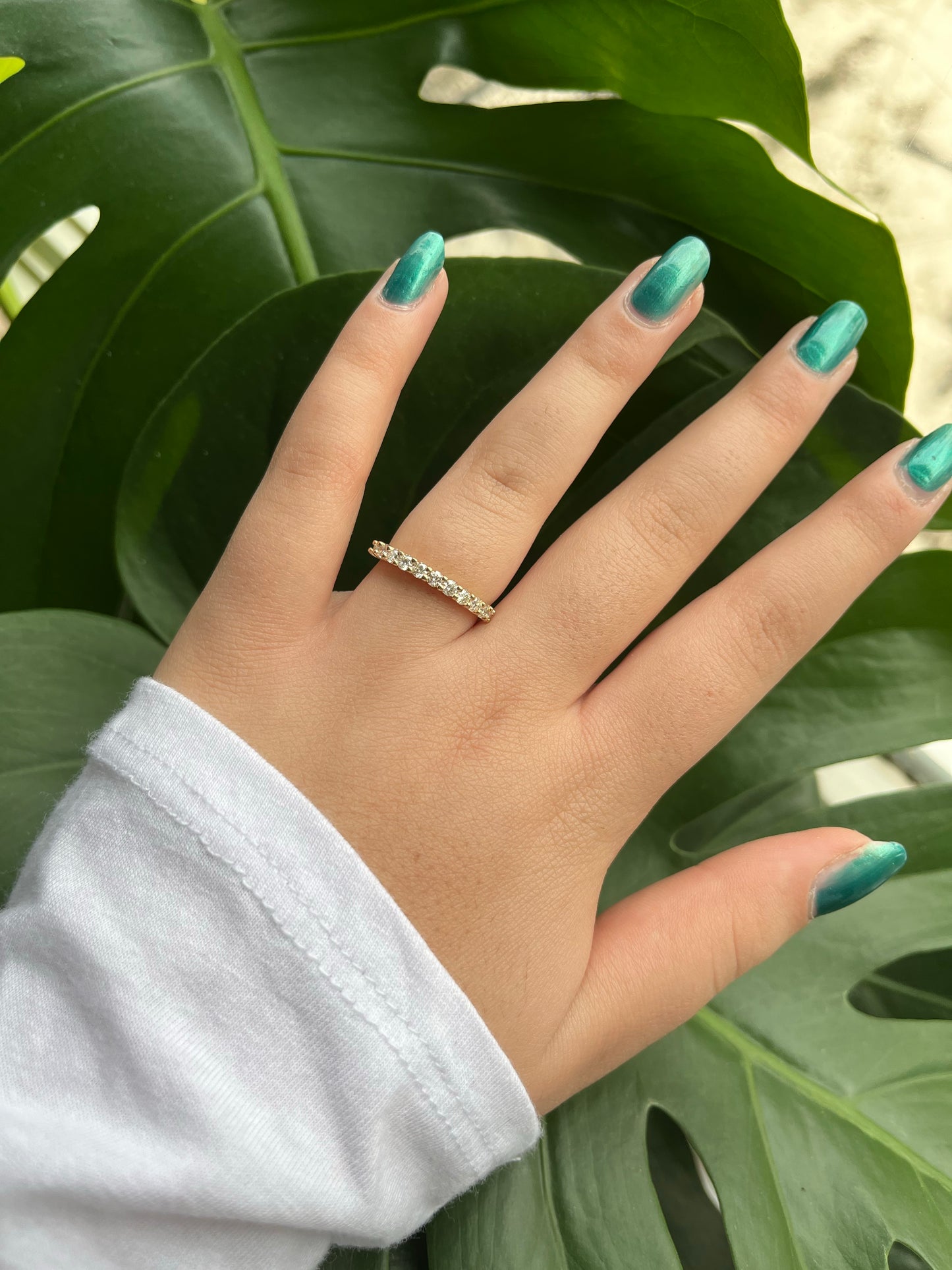 14K Gold Diamond Wedding Band