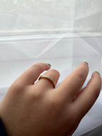 14K Gold Millgrain Diamond Wedding Band