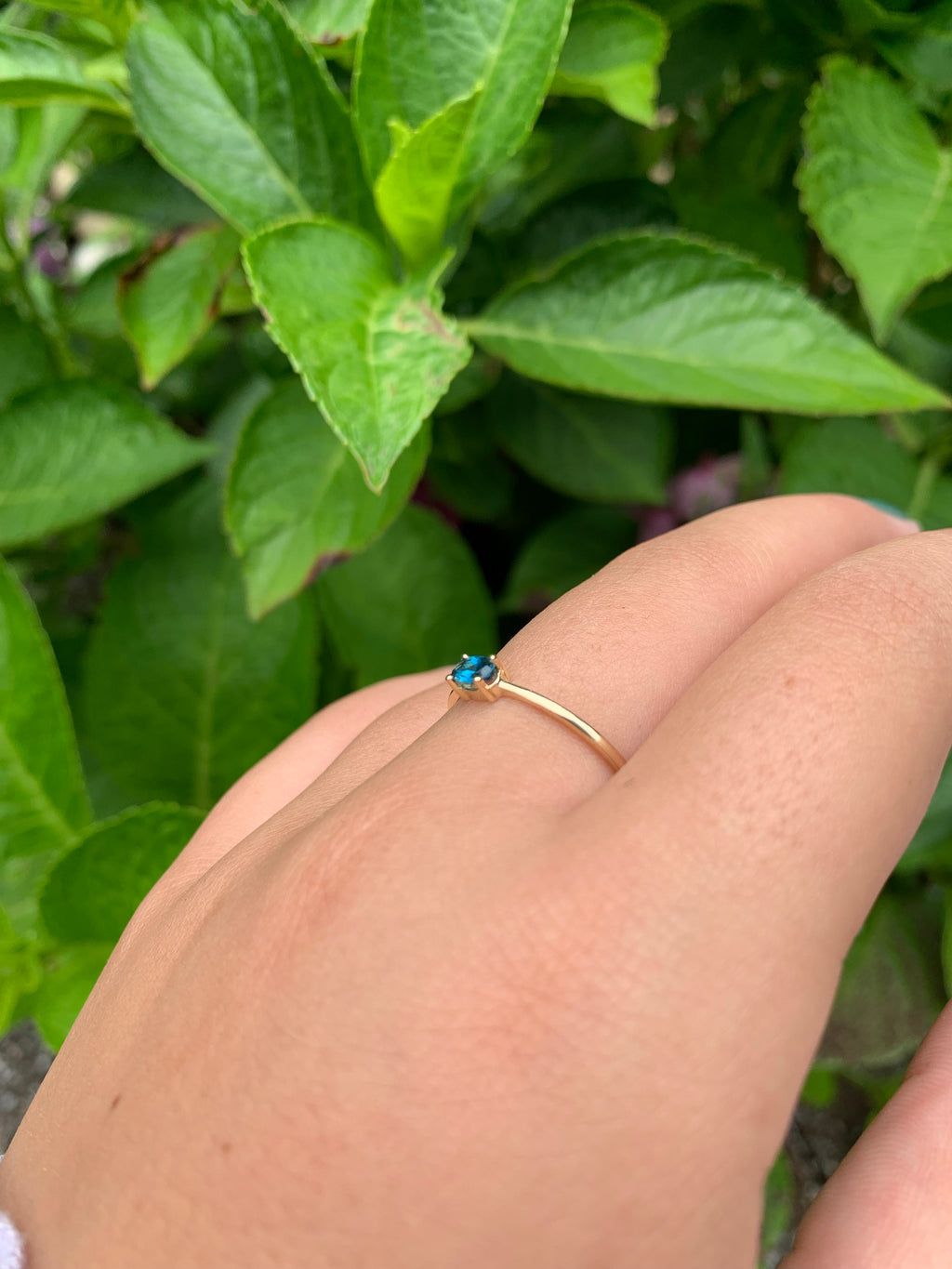 14K Gold Oval London Blue Topaz Ring