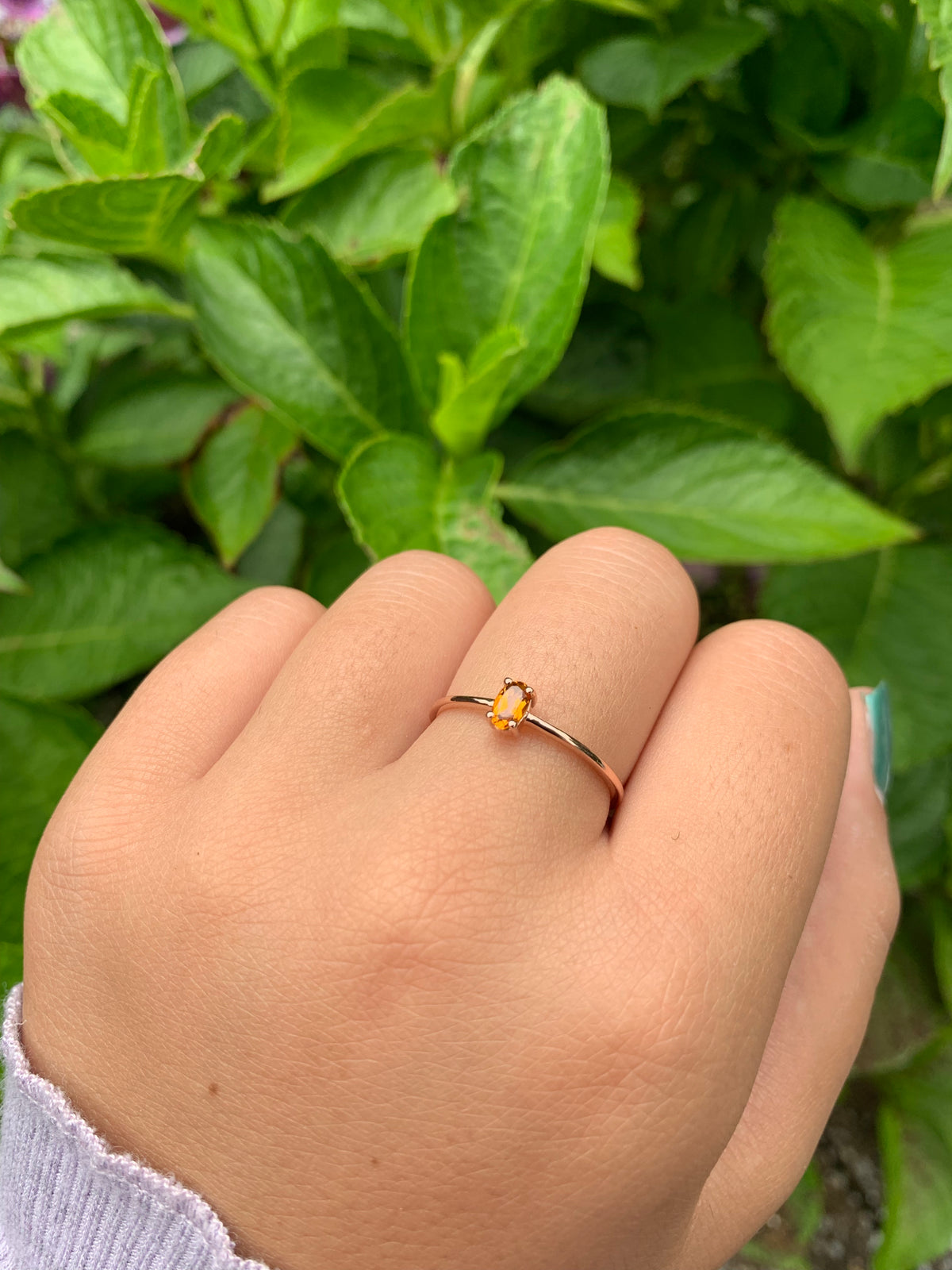 14K Gold Oval Yellow Topaz Ring