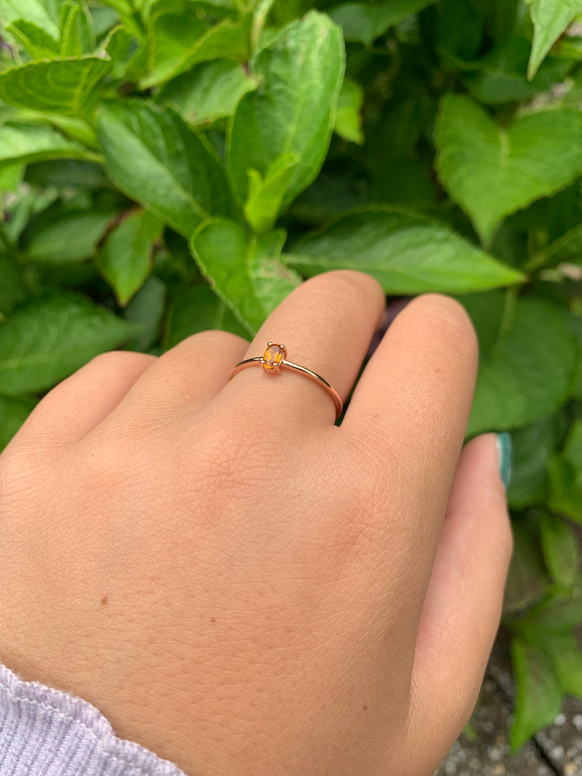 14K Gold Oval Yellow Topaz Ring