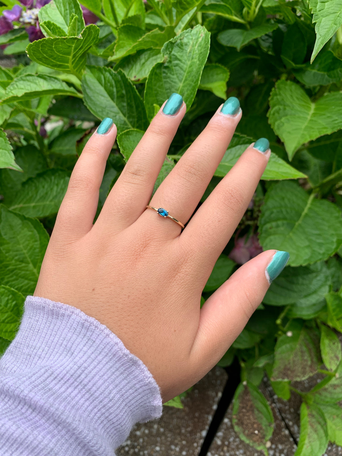 14K Gold Oval London Blue Topaz Ring