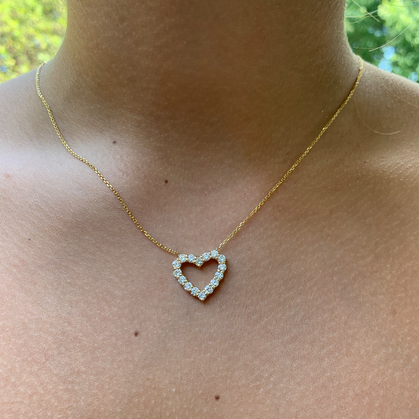 14K Gold Diamond Heart Necklace