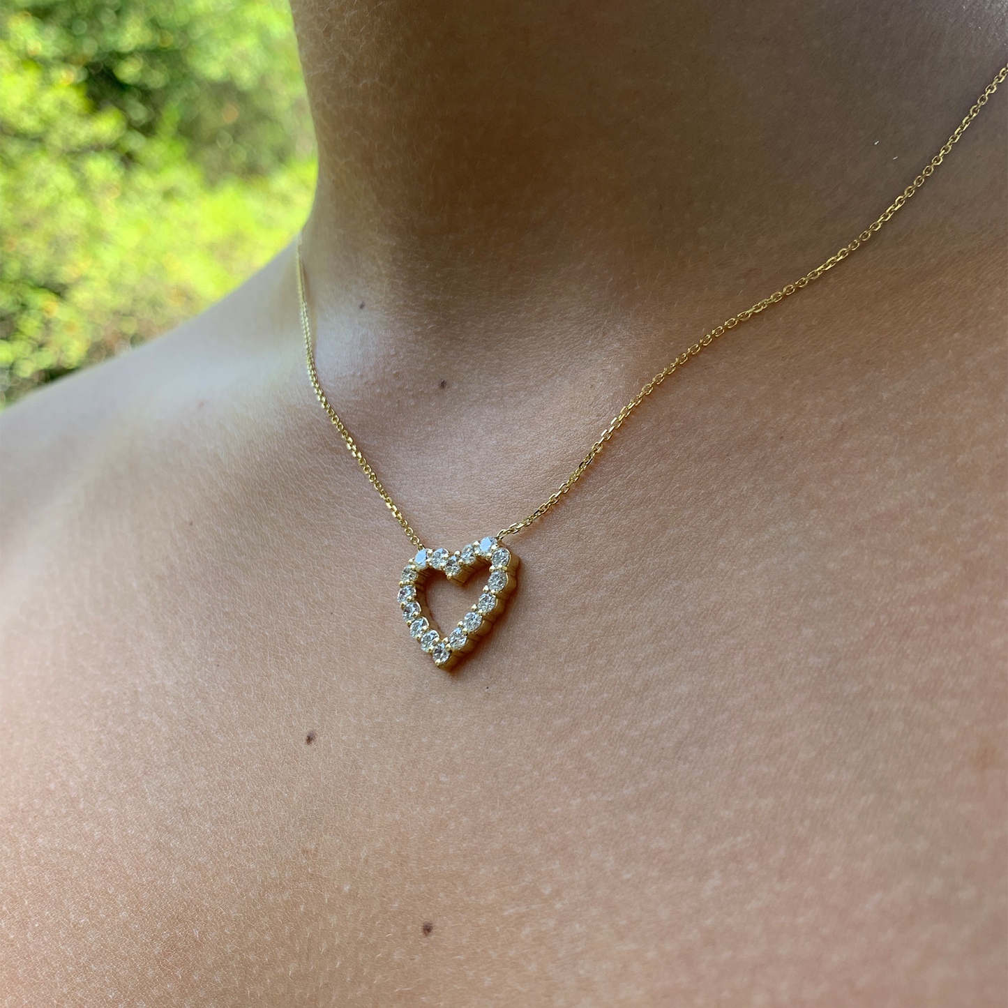 14K Gold Diamond Heart Necklace