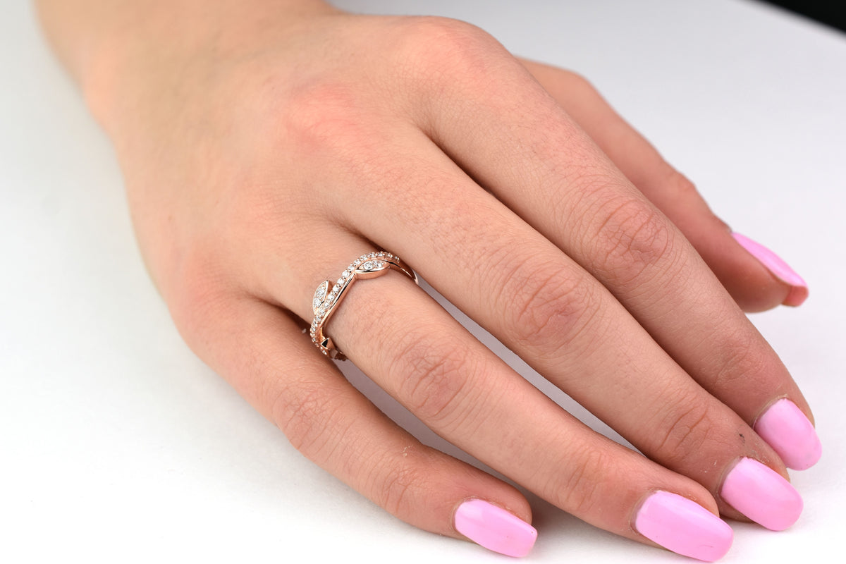 14K Gold Diamond Branch Ring