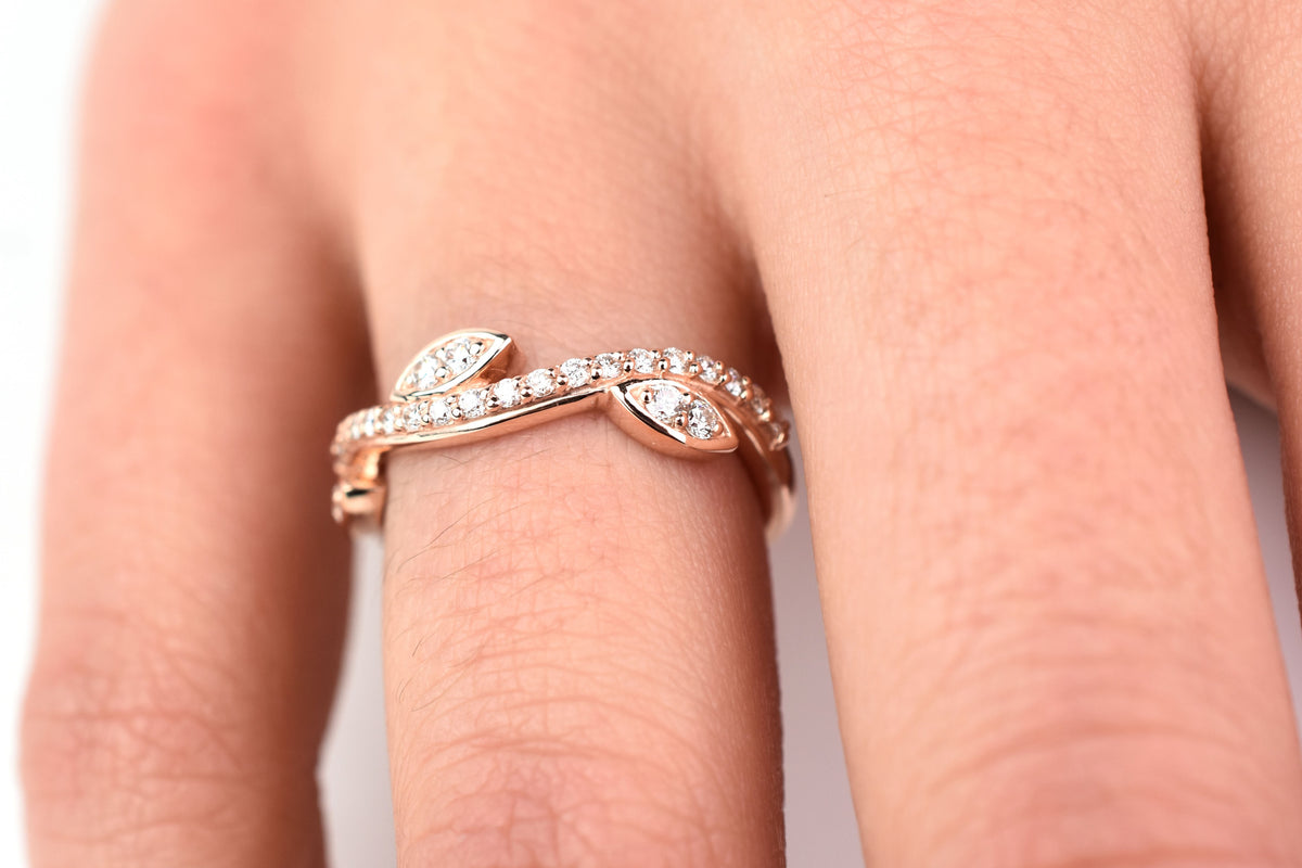 14K Gold Diamond Branch Ring