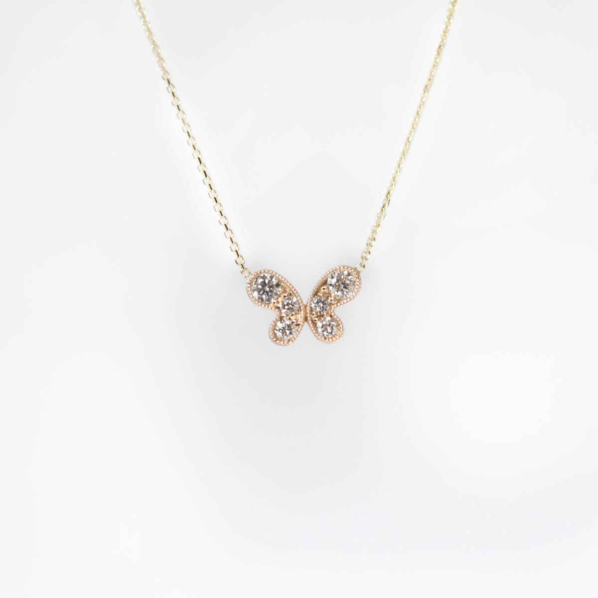 14k Diamond Butterfly Necklace
