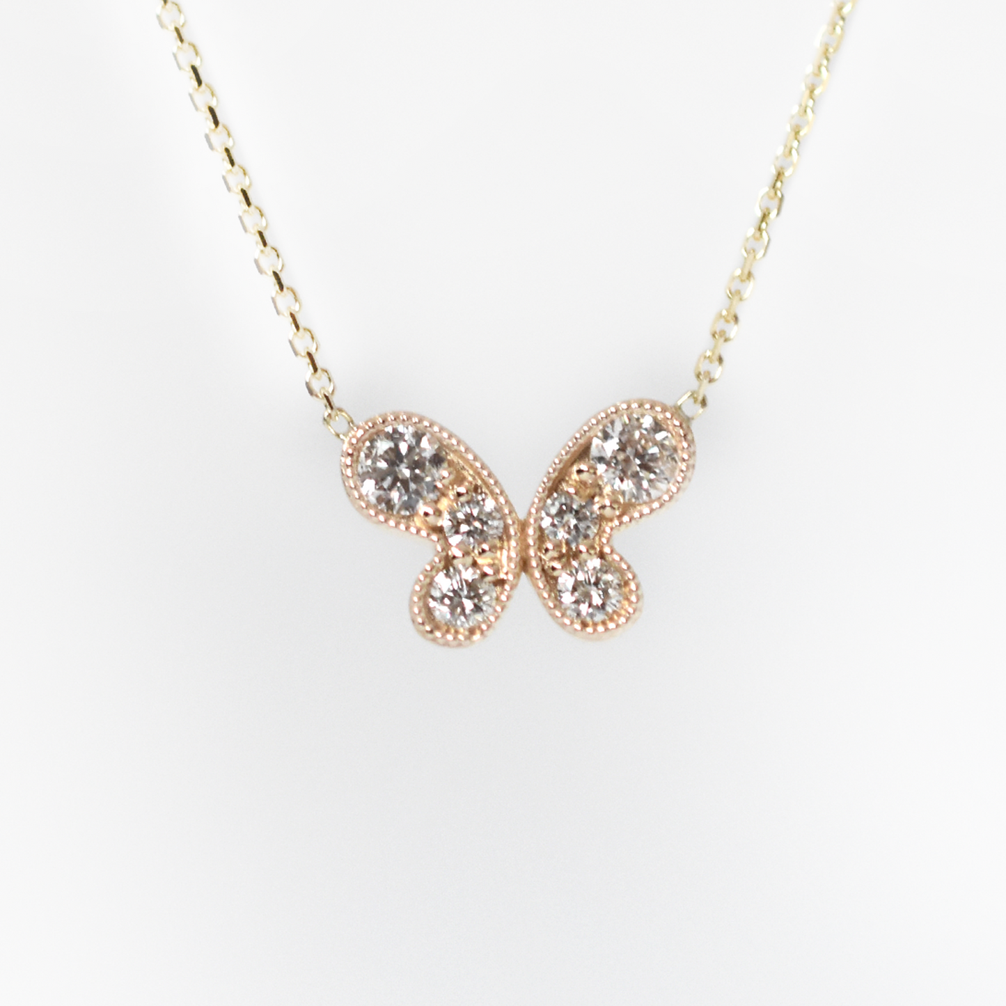 14k Diamond Butterfly Necklace