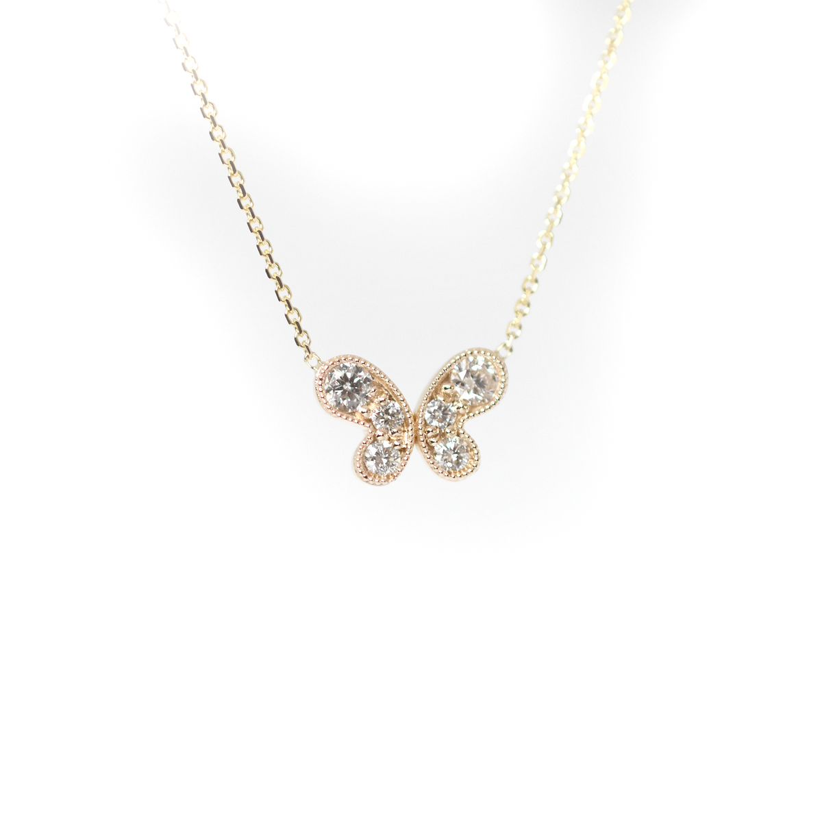 14k Diamond Butterfly Necklace