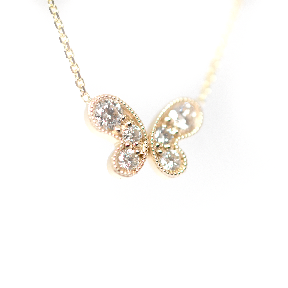 14k Diamond Butterfly Necklace