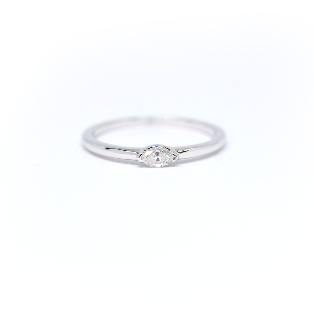 14k Marquise Diamond Wedding Band