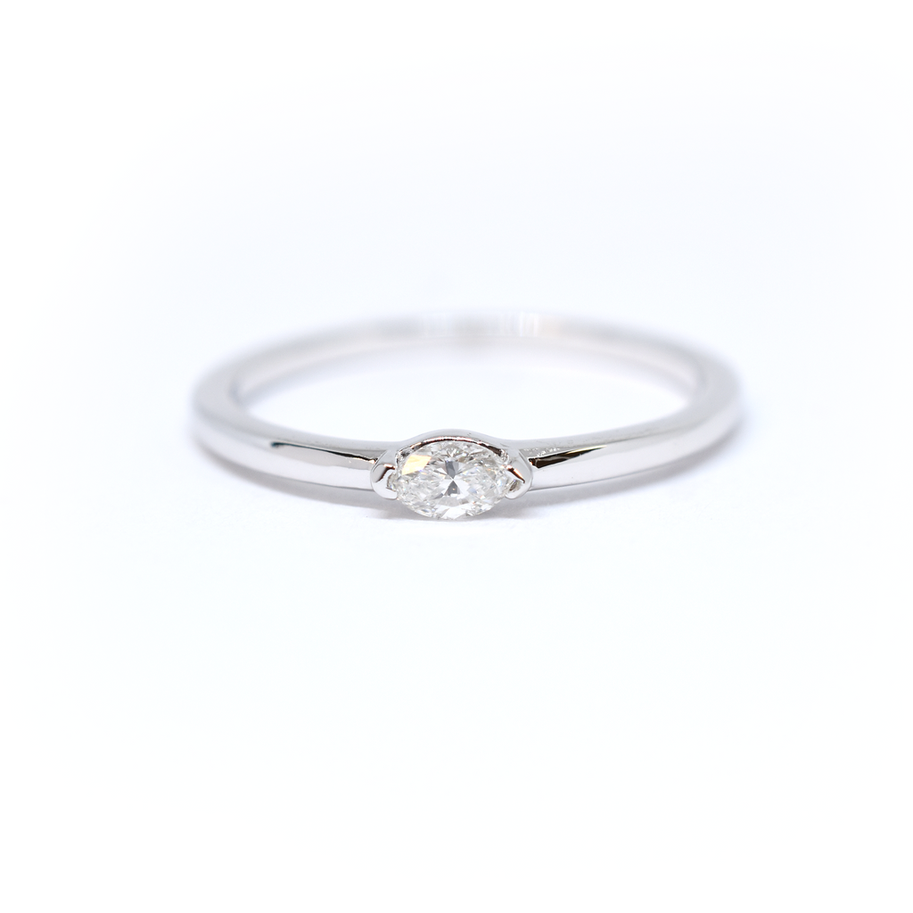 14k Marquise Diamond Wedding Band