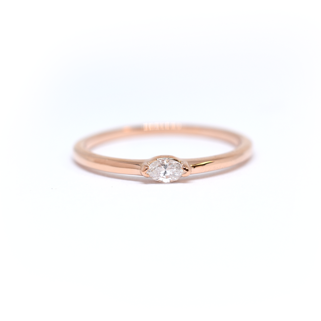 14k Marquise Diamond Wedding Band