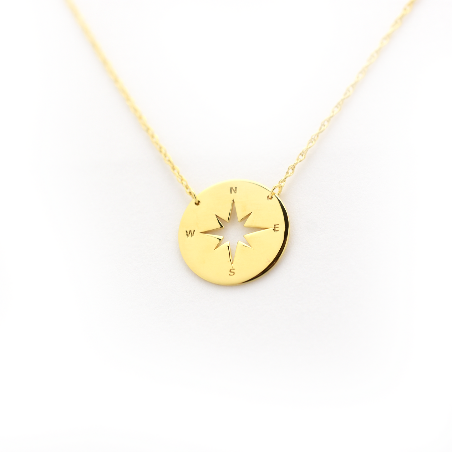 14k Gold North Star Coin Necklace