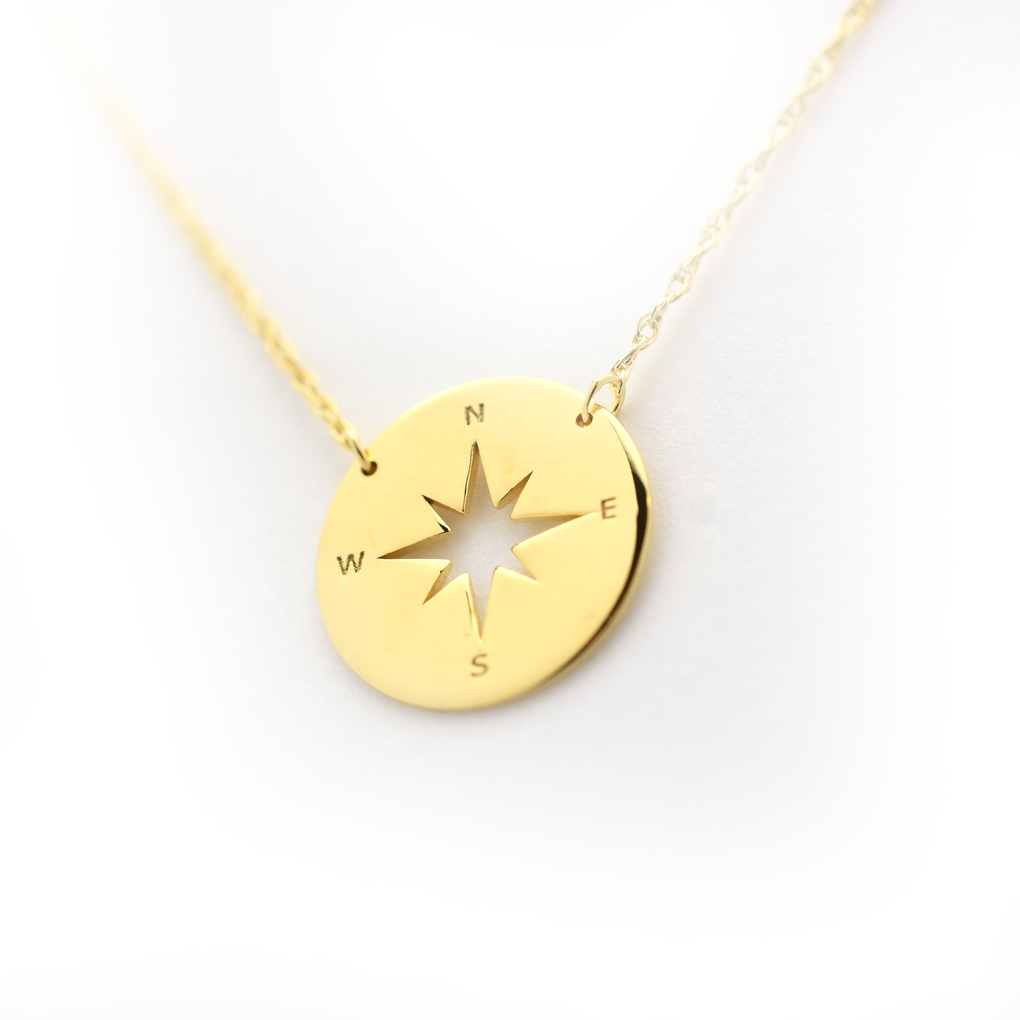 14k Gold North Star Coin Necklace