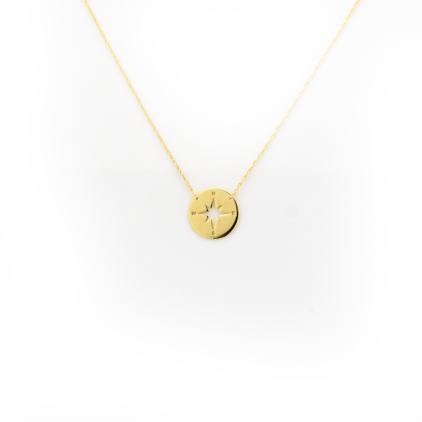 14k Gold North Star Coin Necklace