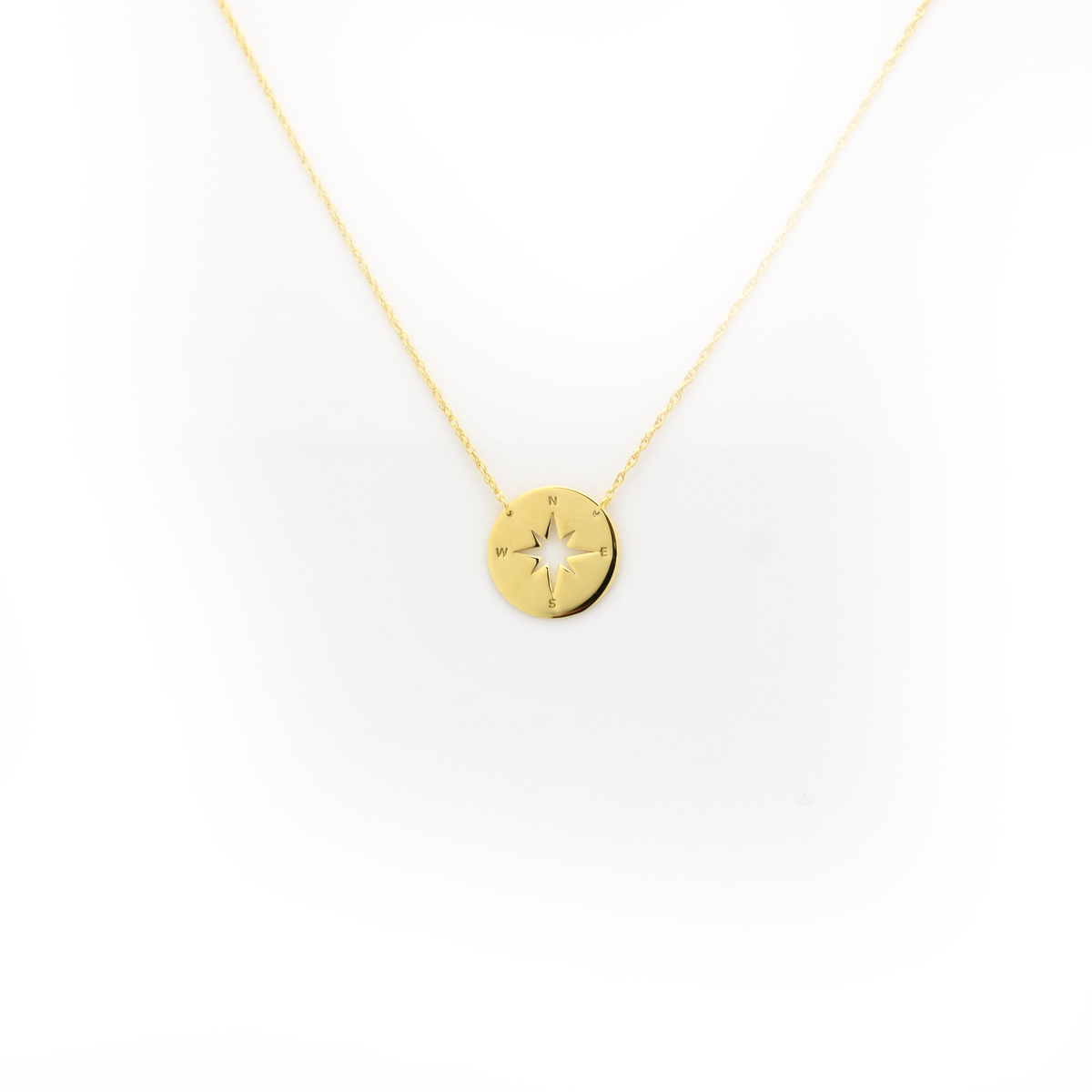 14k Gold North Star Coin Necklace