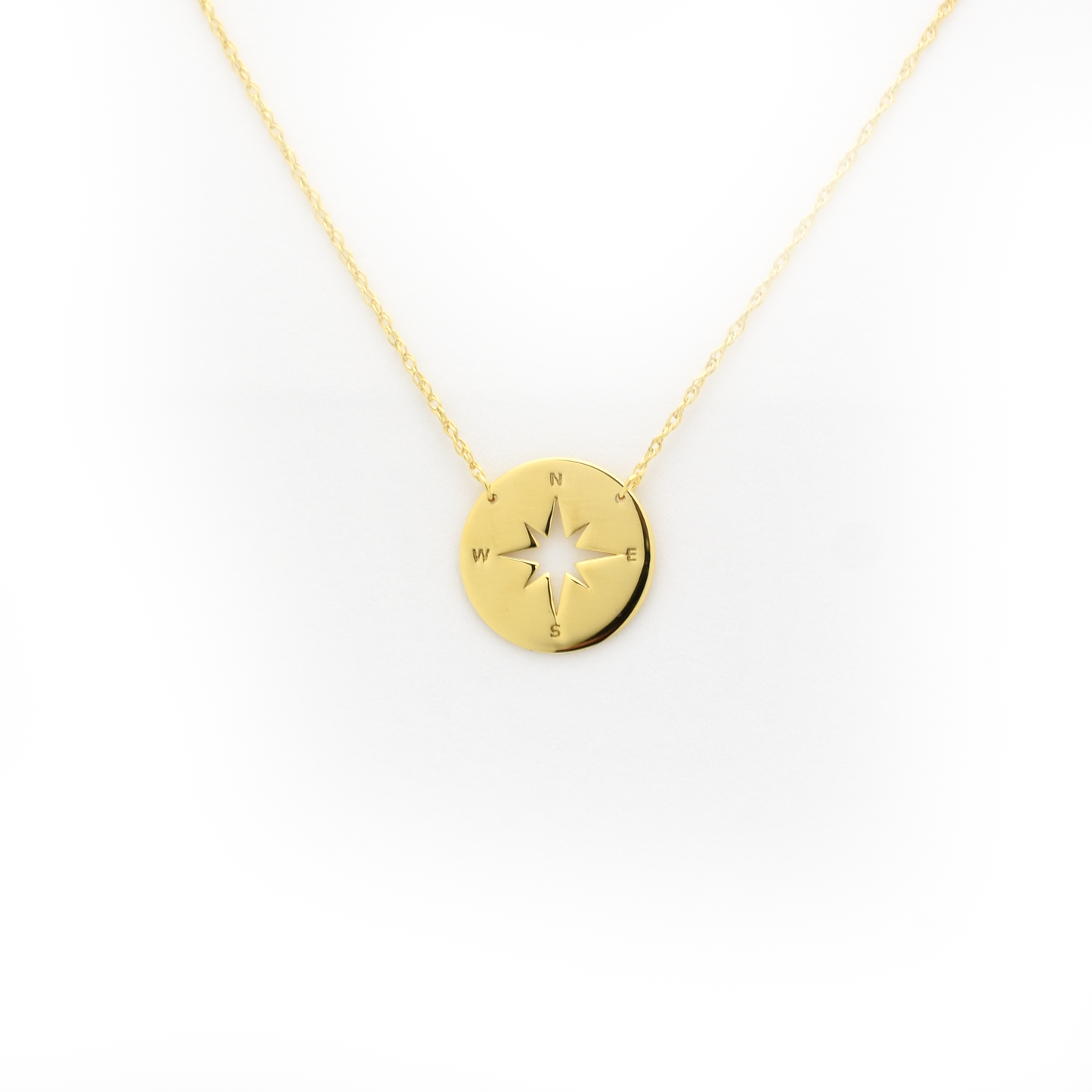 14 Karat Gold North Star Necklace by Diamond For Love